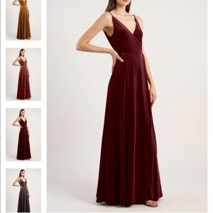 Jenny Yoo Andi Dress, Velvet, Dark Berry, size 0